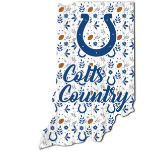 Indianapolis Colts 12'' Floral State Sign