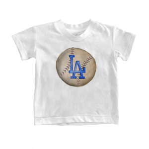 Infant Tiny Turnip White Los Angeles Dodgers Stitched Baseball T-Shirt