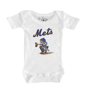 Infant Tiny Turnip White New York Mets Kate the Catcher Bodysuit