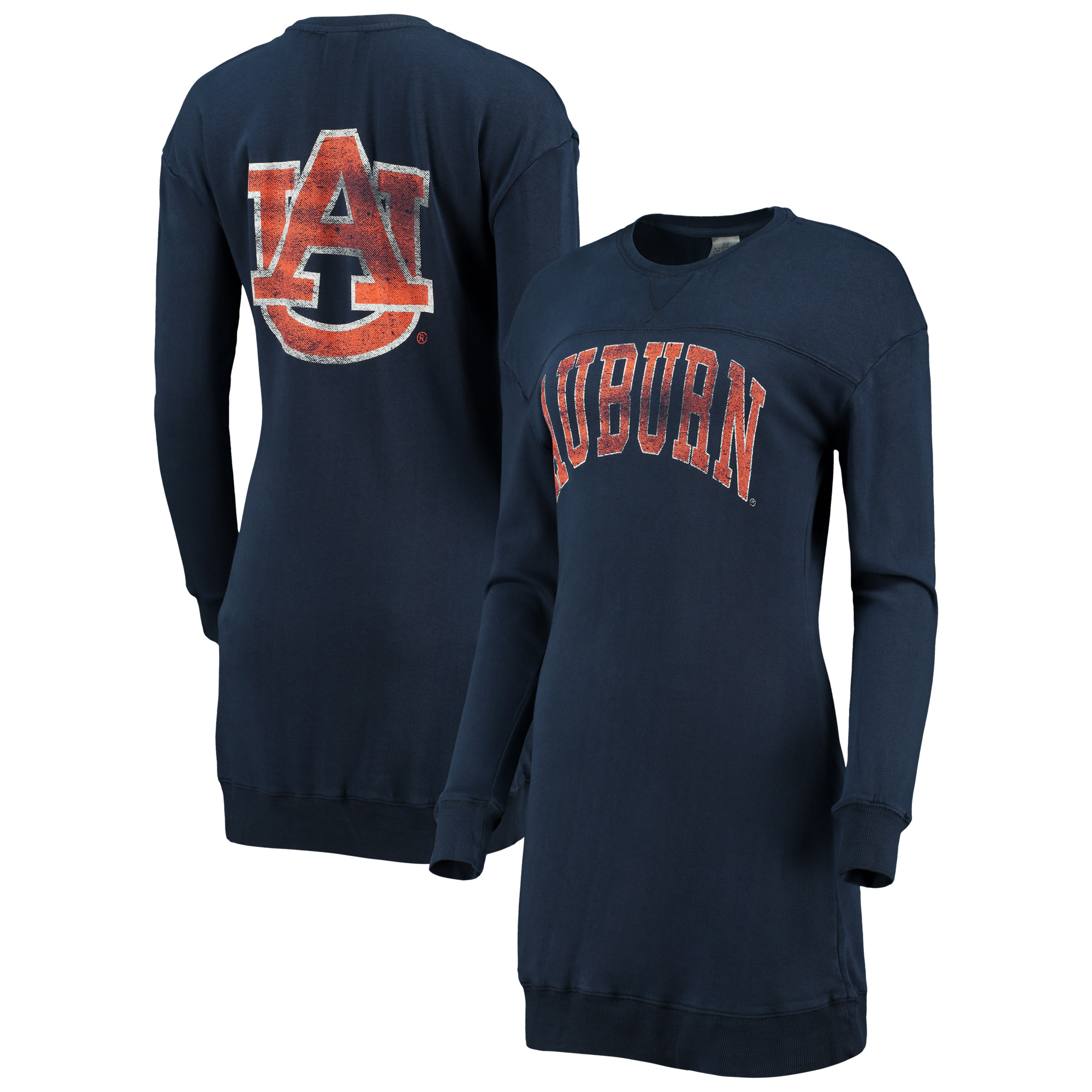 Women's Gameday Couture Navy Auburn Tigers 2-Hit Sweatshirt Mini Dress - Image 5