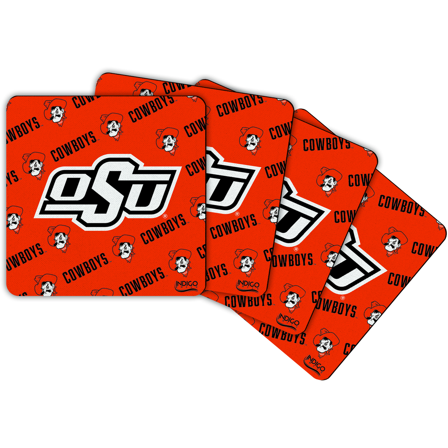 Oklahoma State Cowboys Four-Pack Square Repeat Coaster Set