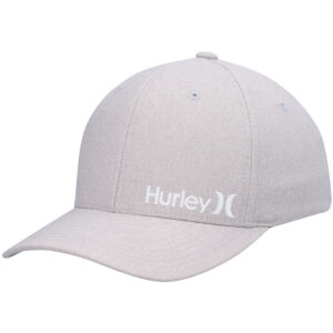 Men's Hurley Gray Corp Textured Tri-Blend Flex Fit Hat