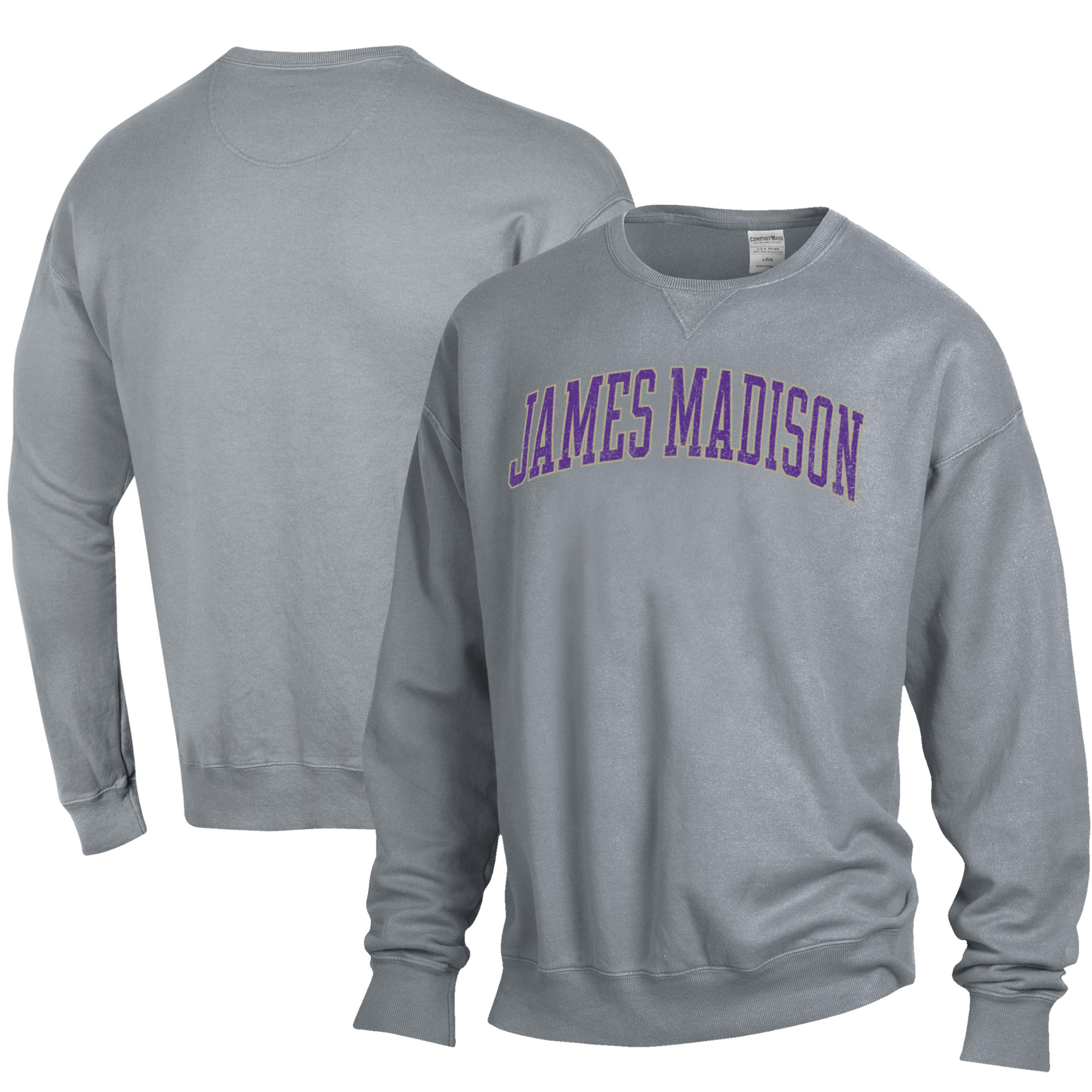 Men's ComfortWash Gray James Madison Dukes Garment Dyed Pullover Sweatshirt
