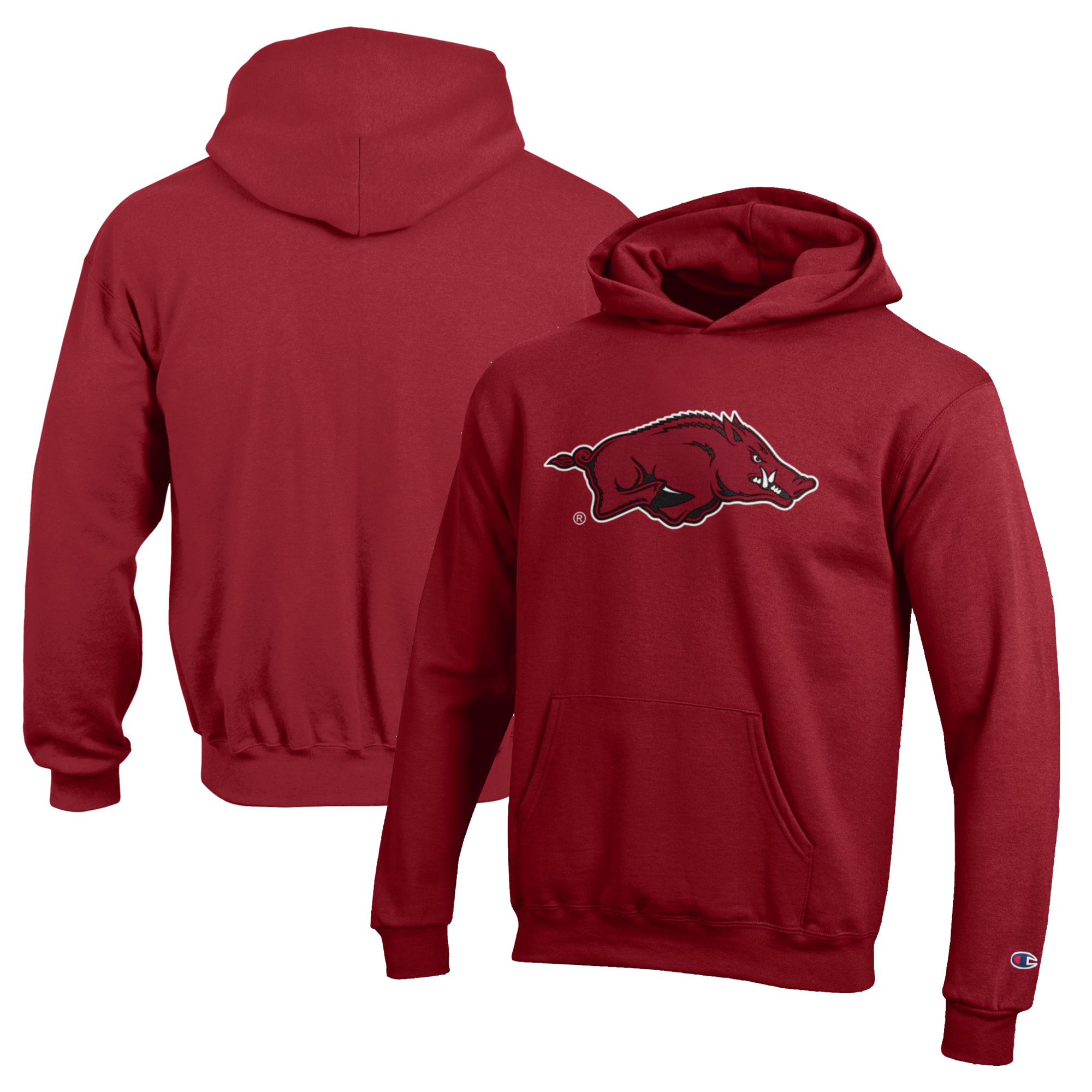Youth Champion Cardinal Arkansas Razorbacks Eco Powerblend Pullover Hoodie - Image 2