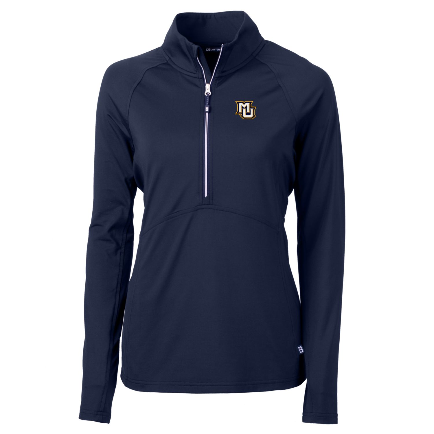 Women's Cutter & Buck Navy Marquette Golden Eagles Adapt Eco Knit Half-Zip Pullover Jacket
