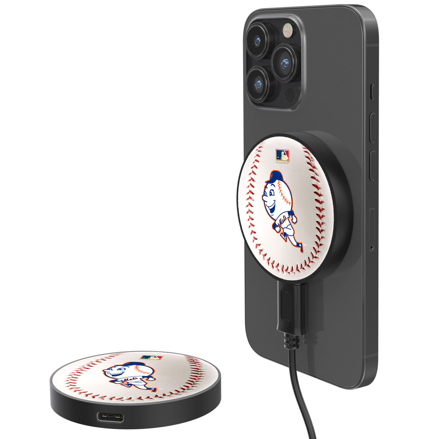 New York Mets 10-Watt Baseball Cooperstown Collection Wireless Magnetic Charger
