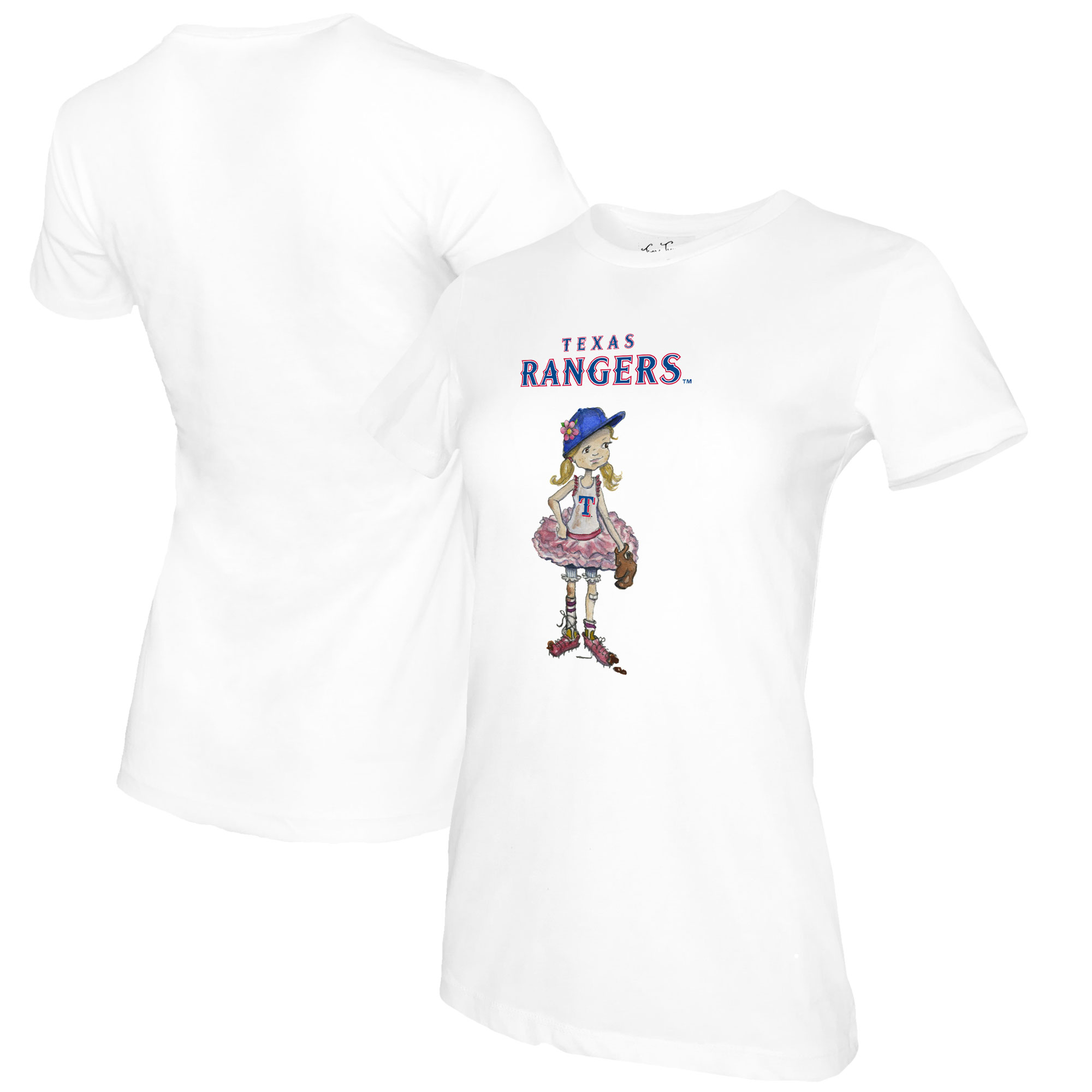 Women's Tiny Turnip White Texas Rangers Baseball Babes T-Shirt - Image 5