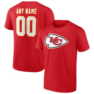 Men's Red Kansas City Chiefs Team Authentic Personalized Name & Number T-Shirt