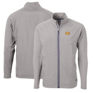 Men's Cutter & Buck Gray Tennessee Tech Golden Eagles Big & Tall Adapt Eco Knit Hybrid Recycled Full-Zip Jacket