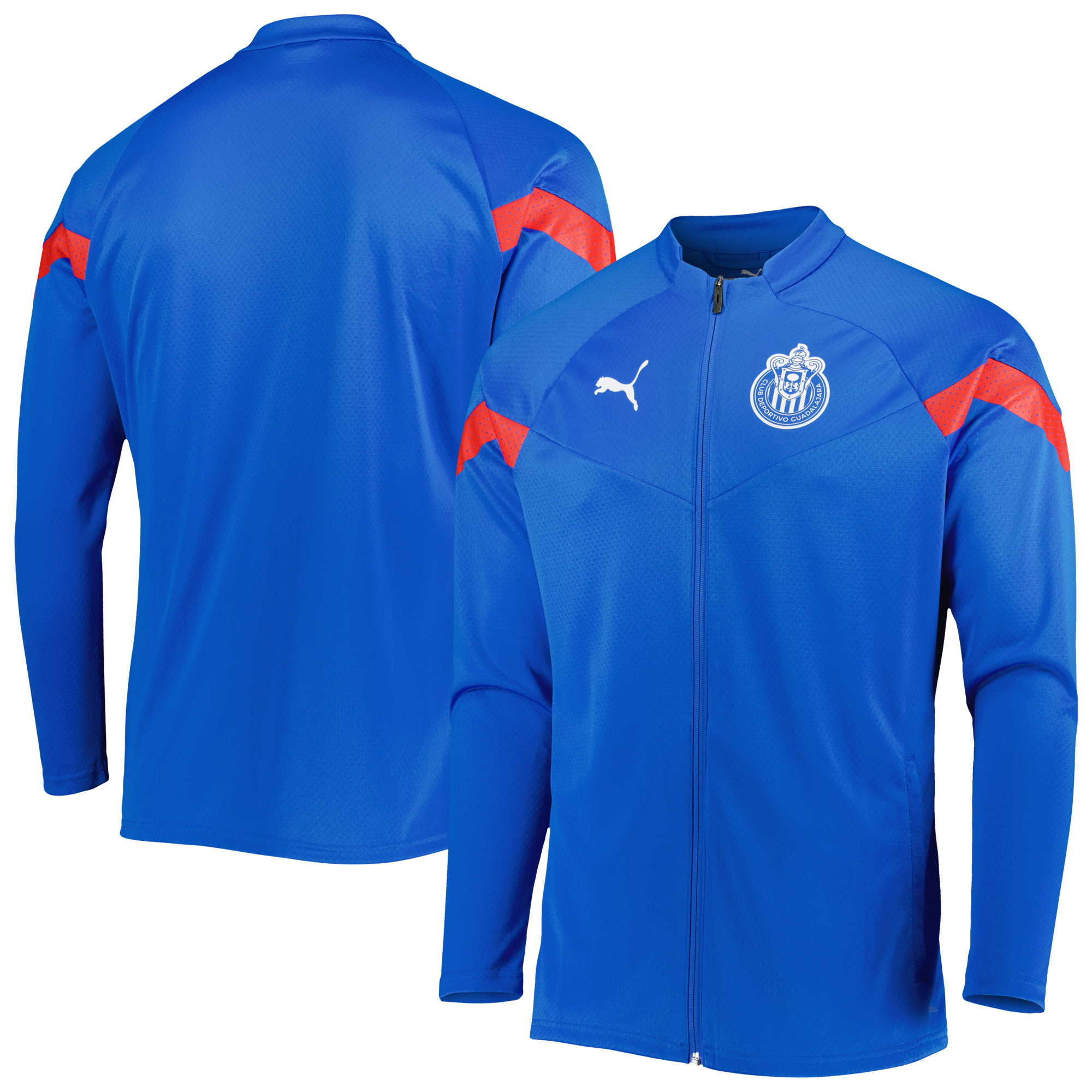 Men's Puma Light Blue Chivas DryCELL Training Raglan Full-Zip Jacket - Image 2