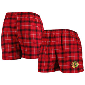 Men's Concepts Sport Red/Black Chicago Blackhawks Ledger Flannel Boxers