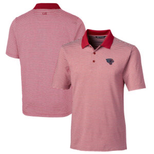 Men's Cutter & Buck Cardinal Jacksonville Jaguars Team Forge Tonal Stripe Stretch Polo