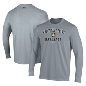 Men's Under Armour Gray Army Black Knights Baseball Performance Long Sleeve T-Shirt