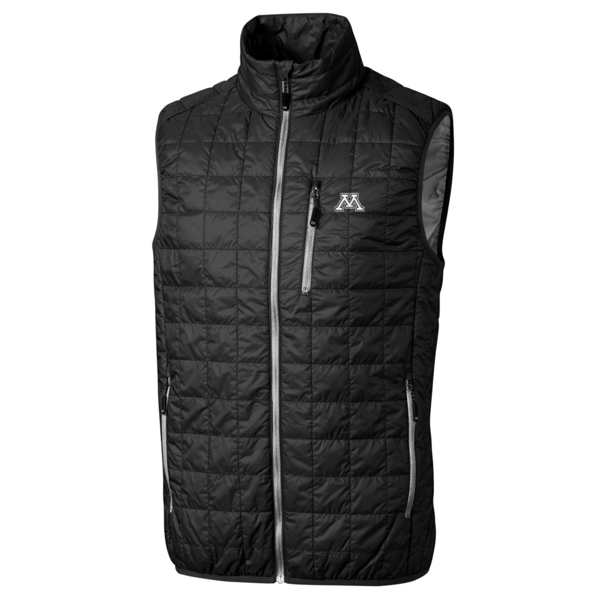 Men's Cutter & Buck Black Minnesota Golden Gophers Big & Tall Rainier PrimaLoft Eco Full-Zip Puffer Vest - Image 6