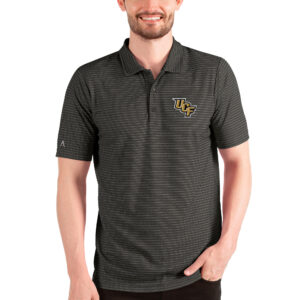 Men's Antigua Heathered Black/Silver UCF Knights Esteem Polo