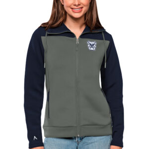 Women's Antigua Navy/Steel Butler Bulldogs Protect Full-Zip Jacket