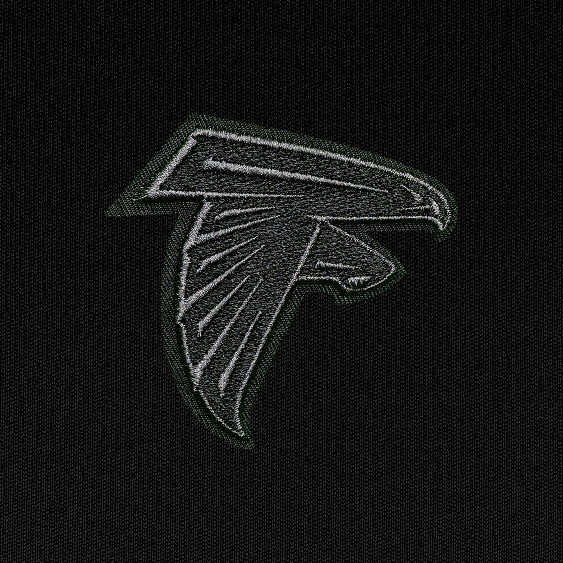 Men's Antigua Black Atlanta Falcons Tonal Logo Tribute Quarter-Zip Pullover Top - Image 8