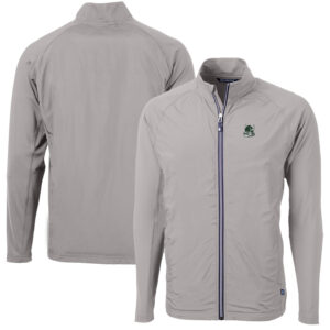 Men's Cutter & Buck Gray Portland State Vikings Adapt Eco Knit Hybrid Recycled Big & Tall Full-Zip Jacket