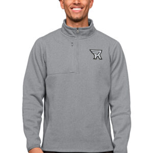 Men's Antigua Heather Gray Rochester Knighthawks Course Quarter-Zip Pullover Top