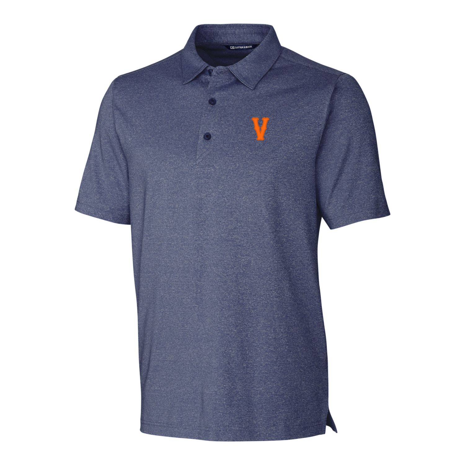 Men's Cutter & Buck Heather Blue Virginia Cavaliers Vintage Forge Stretch Polo - Image 3