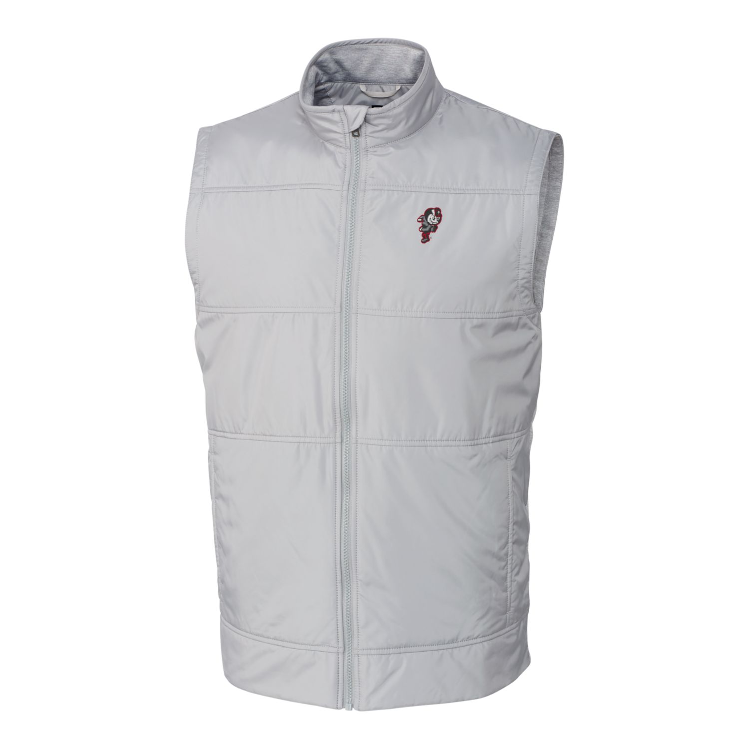 Men's Cutter & Buck Gray Ohio State Buckeyes Vault Stealth Hybrid Quilted Full-Zip Windbreaker Vest - Image 3