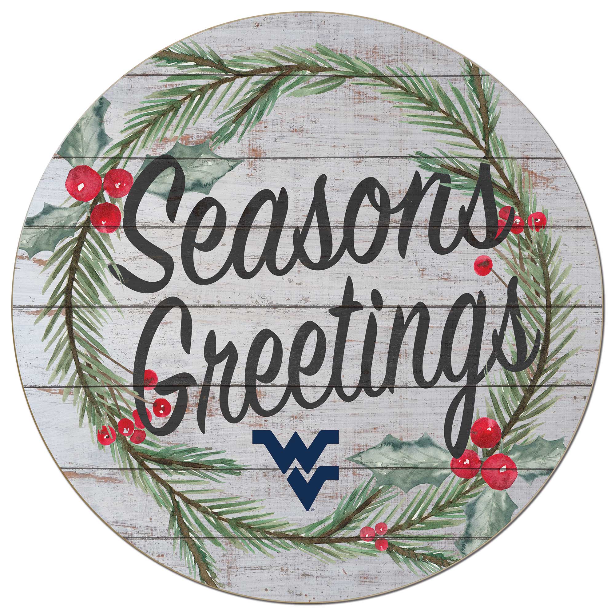 West Virginia Mountaineers 20'' x 20'' Season's Greetings Circle - Image 4