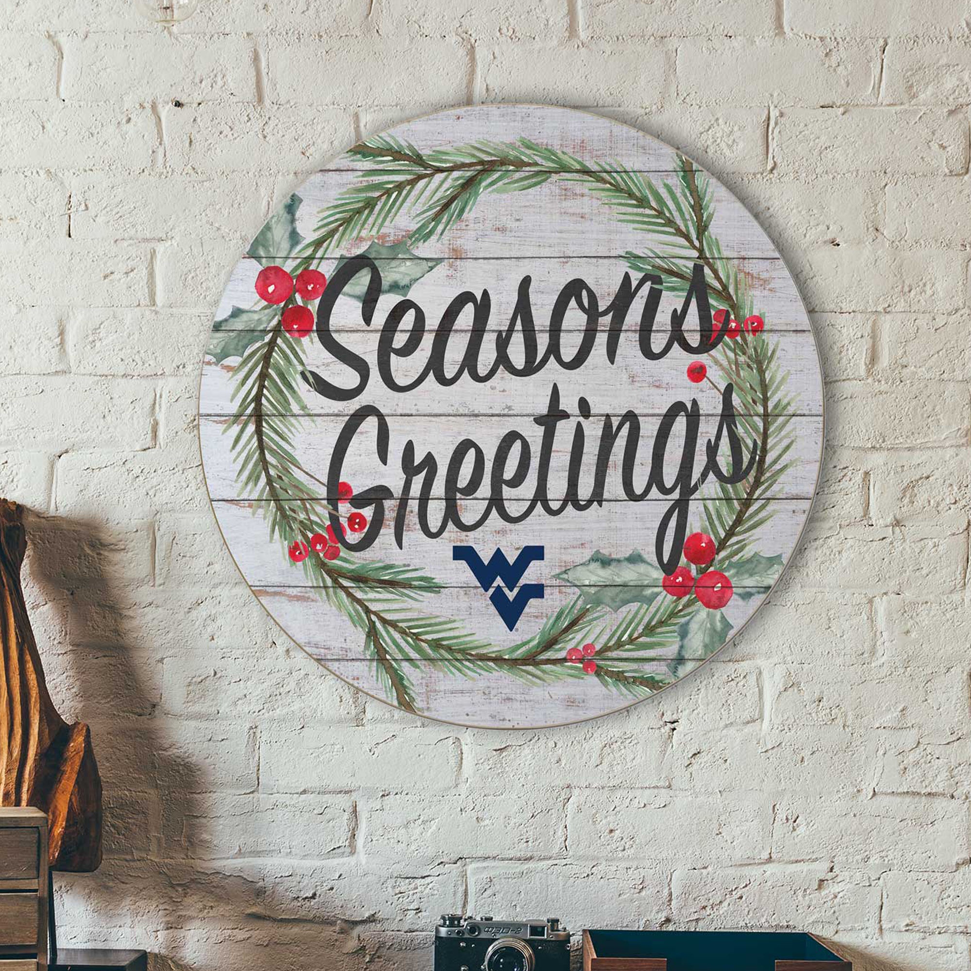 West Virginia Mountaineers 20'' x 20'' Season's Greetings Circle - Image 3