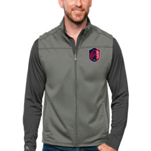 Men's Antigua Steel St. Louis City SC Primary Team Logo Links Full-Zip Golf Vest