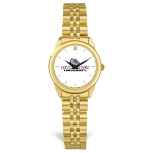 Women's Gold Gonzaga Bulldogs Logo Medallion Rolled Link Bracelet Wristwatch