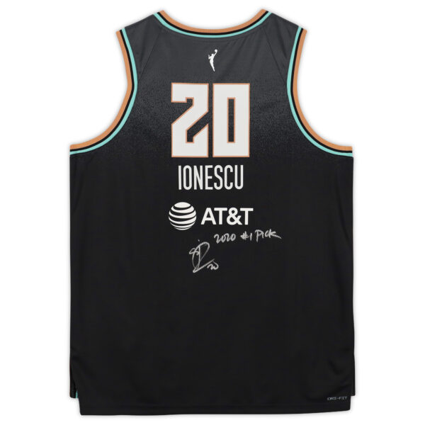 Sabrina Ionescu Black New York Liberty Autographed Nike 2021 Explorer Edition Victory Player Jersey with "2020 #1 Pick" Inscription - Image 7