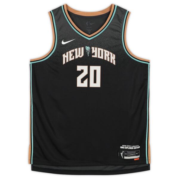 Sabrina Ionescu Black New York Liberty Autographed Nike 2021 Explorer Edition Victory Player Jersey with "2020 #1 Pick" Inscription - Image 8