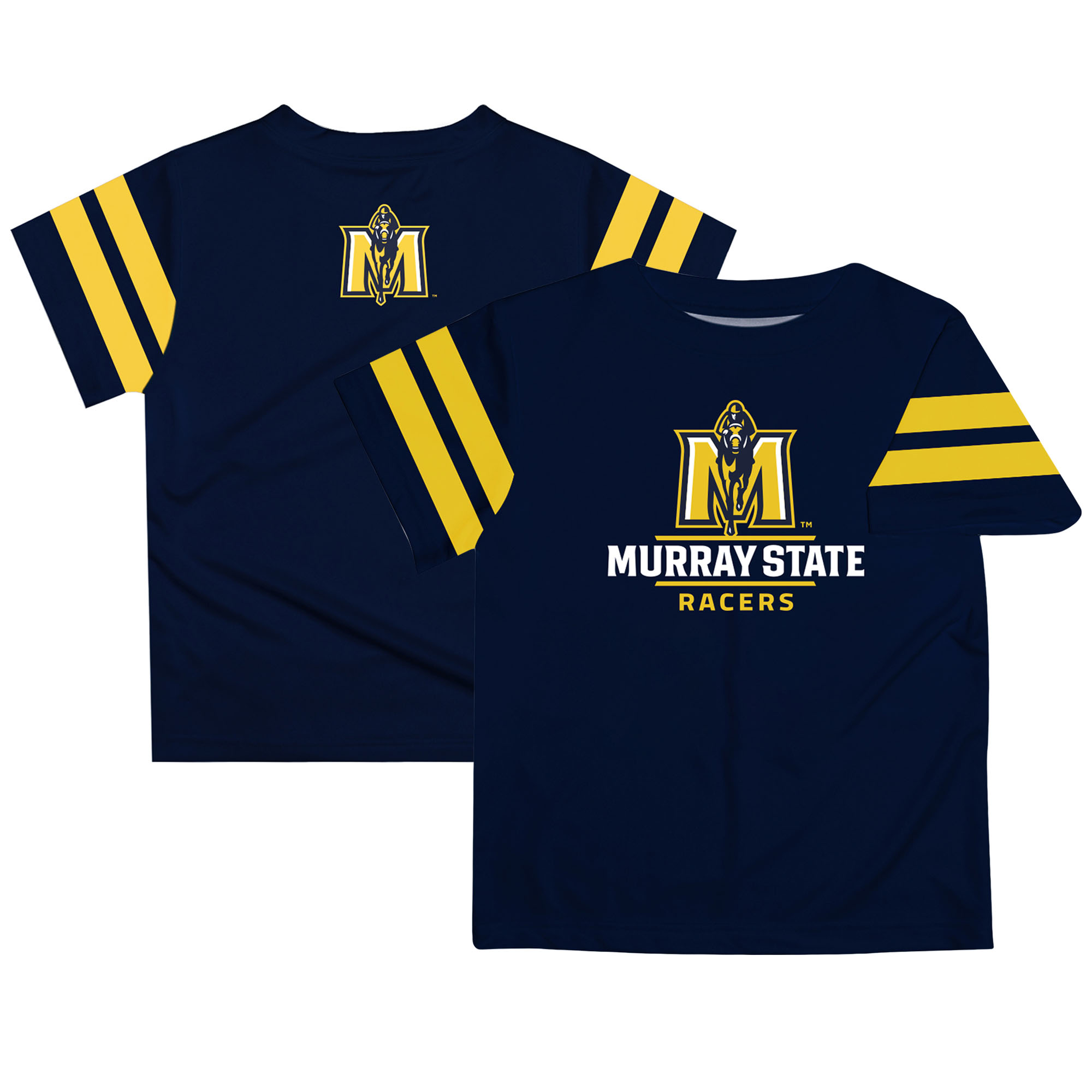 Youth Navy Murray St. Racers Team Logo Stripes T-Shirt
