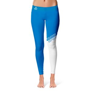 Women's Blue/White Buffalo Bulls Plus Size Letter Color Block Yoga Leggings