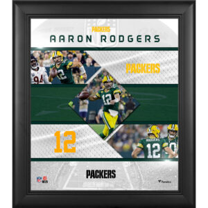 Aaron Rodgers Green Bay Packers Framed 15" x 17" Stitched Stars Collage