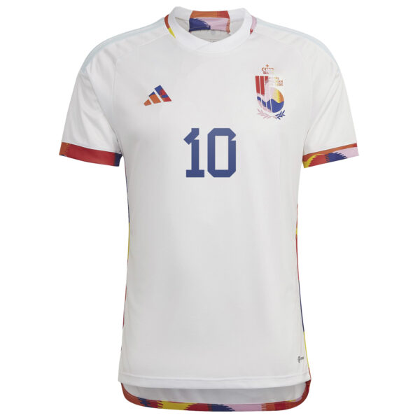 Men's adidas Eden Hazard White Belgium National Team 2022/23 Away Replica Jersey - Image 6