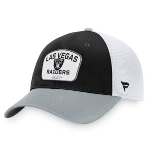 Men's Fanatics Black/White Las Vegas Raiders Fundamentals Two-Tone Trucker Adjustable Hat