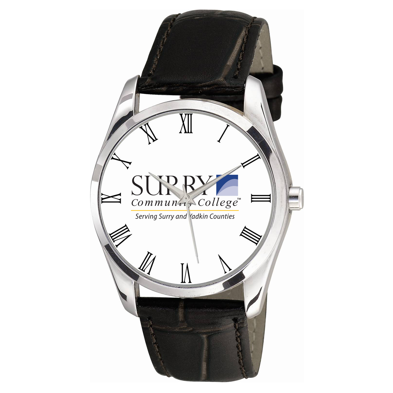 Men's Surry Community College Berkeley Black Leather Watch