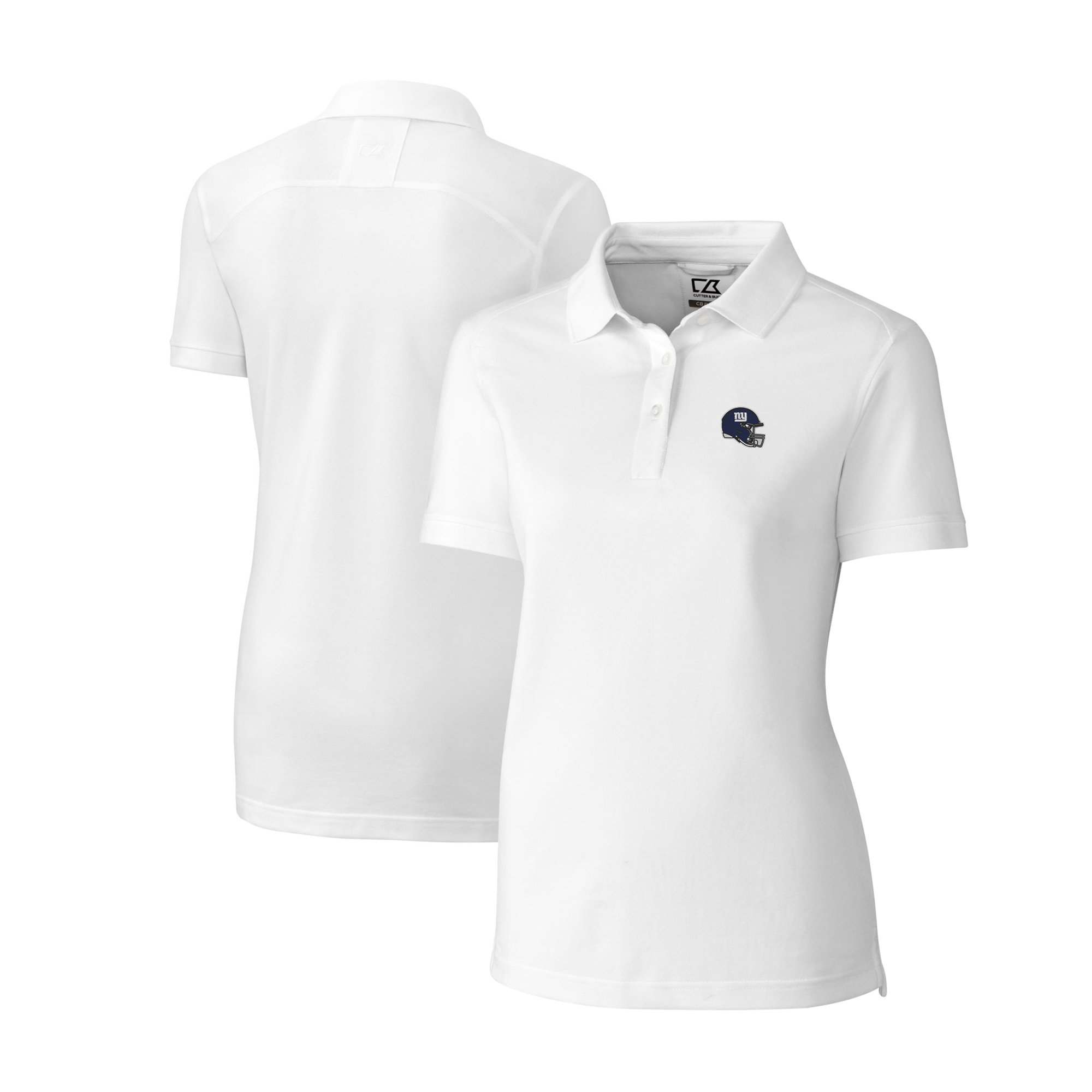 Women's Cutter & Buck White New York Giants Helmet Logo DryTec Advantage Tri-Blend Pique Womens Polo