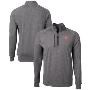Men's Cutter & Buck  Heather Black Bethune-Cookman Wildcats Big & Tall Adapt Eco Knit Quarter-Zip Pullover Top