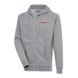 Men's Antigua  Heather Gray Lansing Lugnuts Victory Full-Zip Hoodie