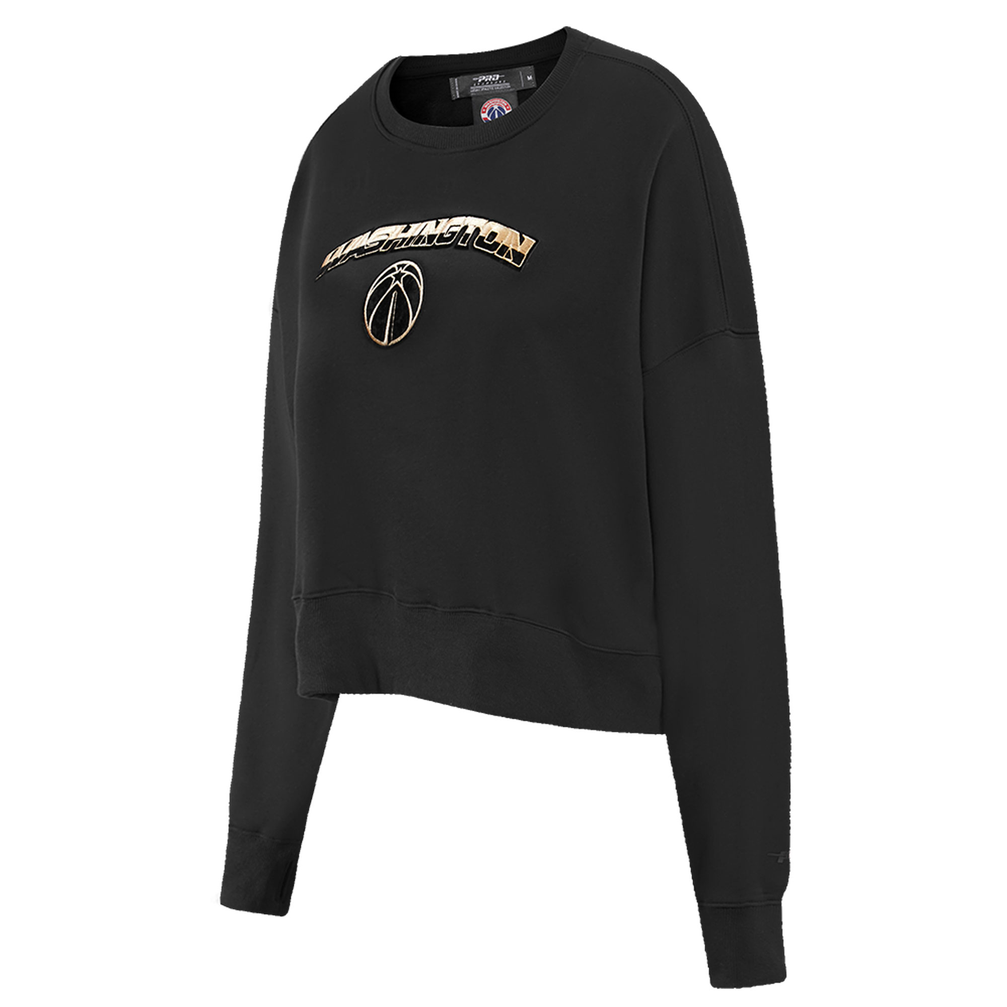 Women's Pro Standard Black Washington Wizards Glam Cropped Pullover Sweatshirt - Image 3