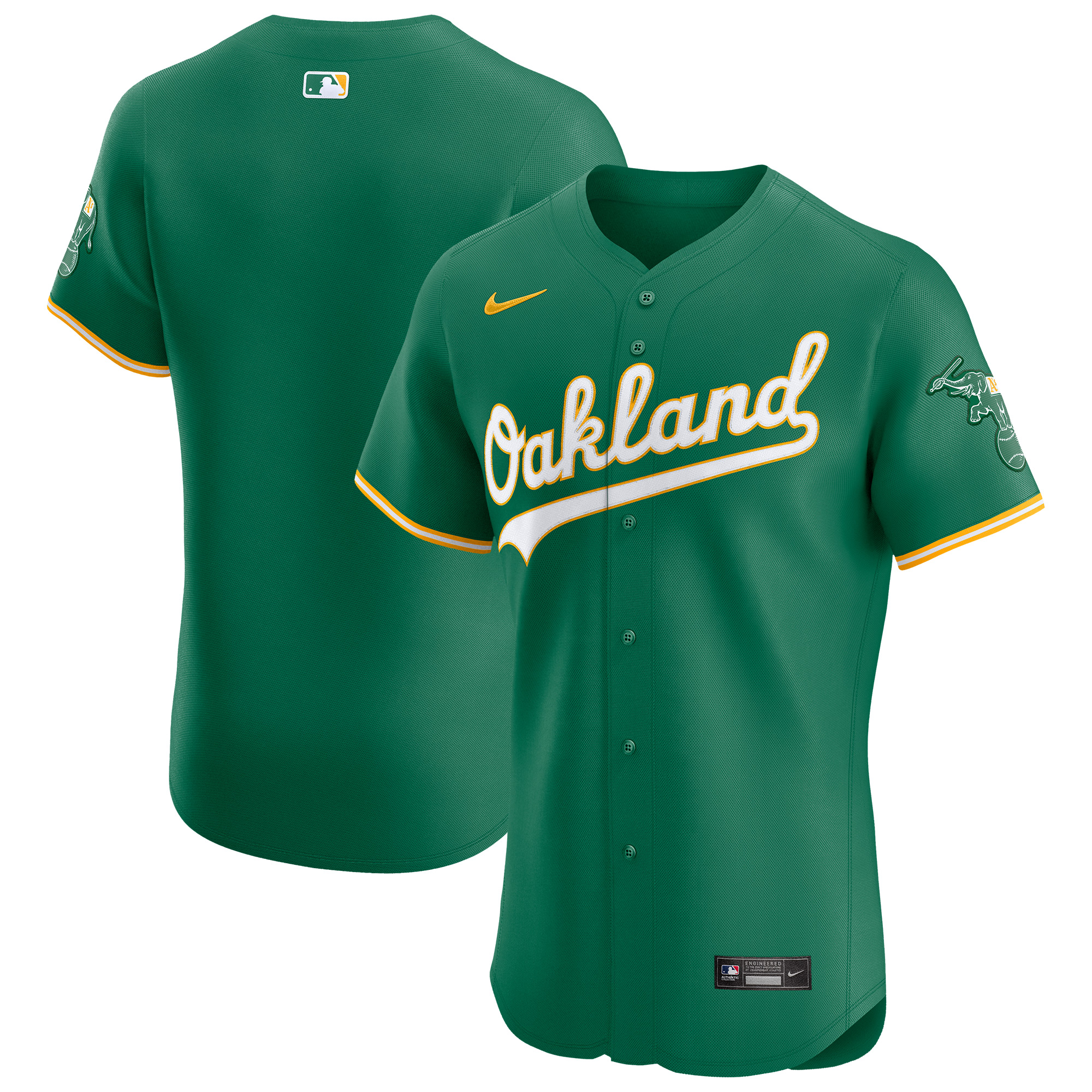 Men's Nike Green Oakland Athletics Alternate Vapor Premier Elite Patch Jersey