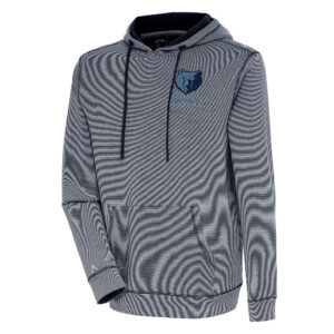 Men's Antigua  Navy Memphis Grizzlies Axe Bunker Tri-Blend Pullover Hoodie