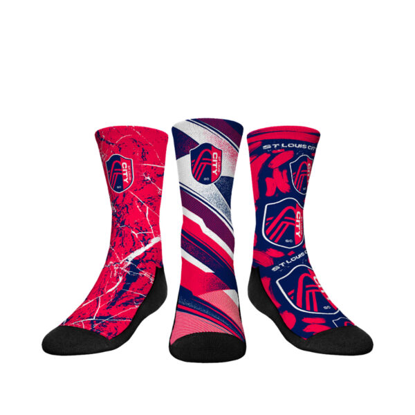 Youth Rock Em Socks  Pink St. Louis City SC Three-Pack Crew Socks Set