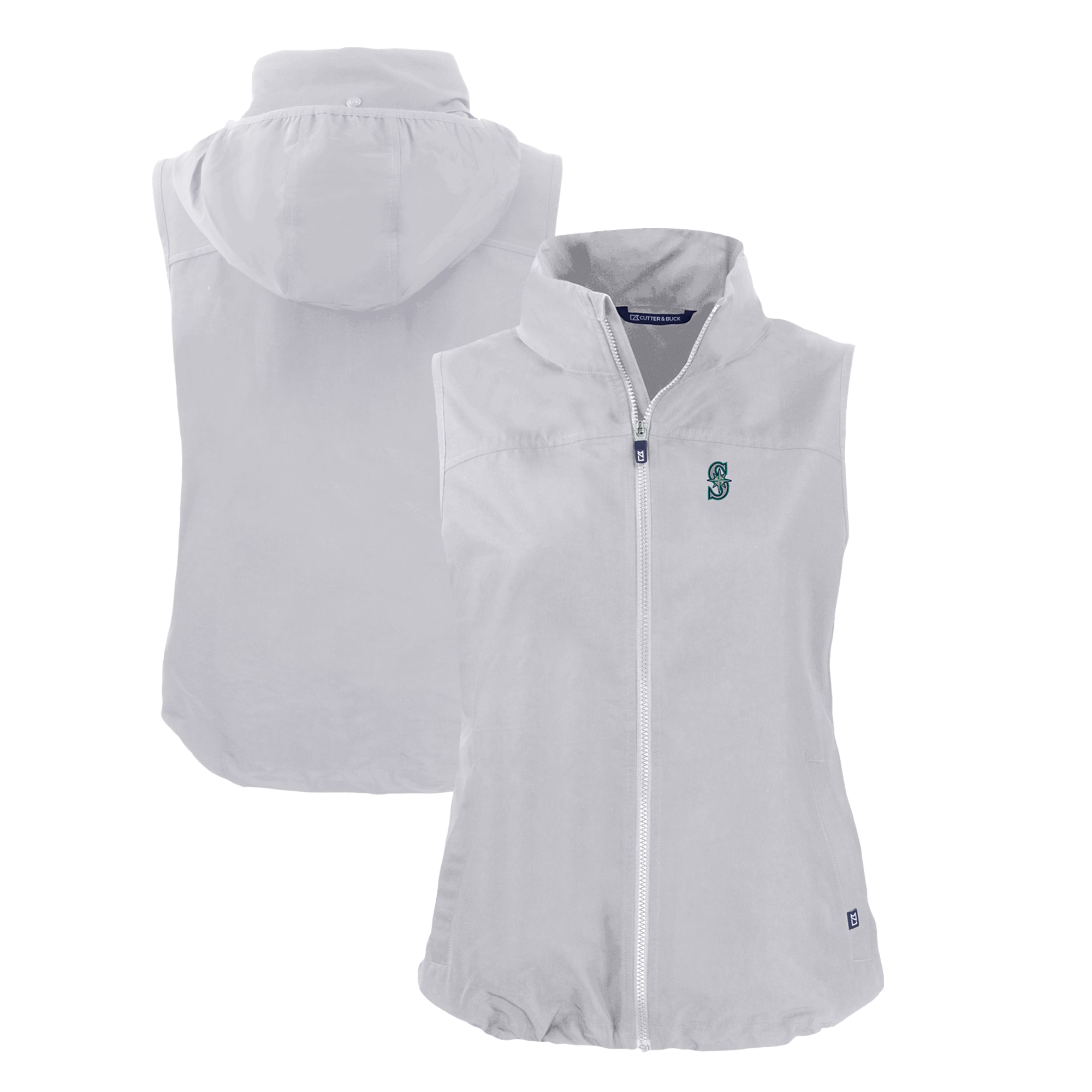 Women's Cutter & Buck Gray Seattle Mariners Charter Eco Recycled Full-Zip Vest - Image 5