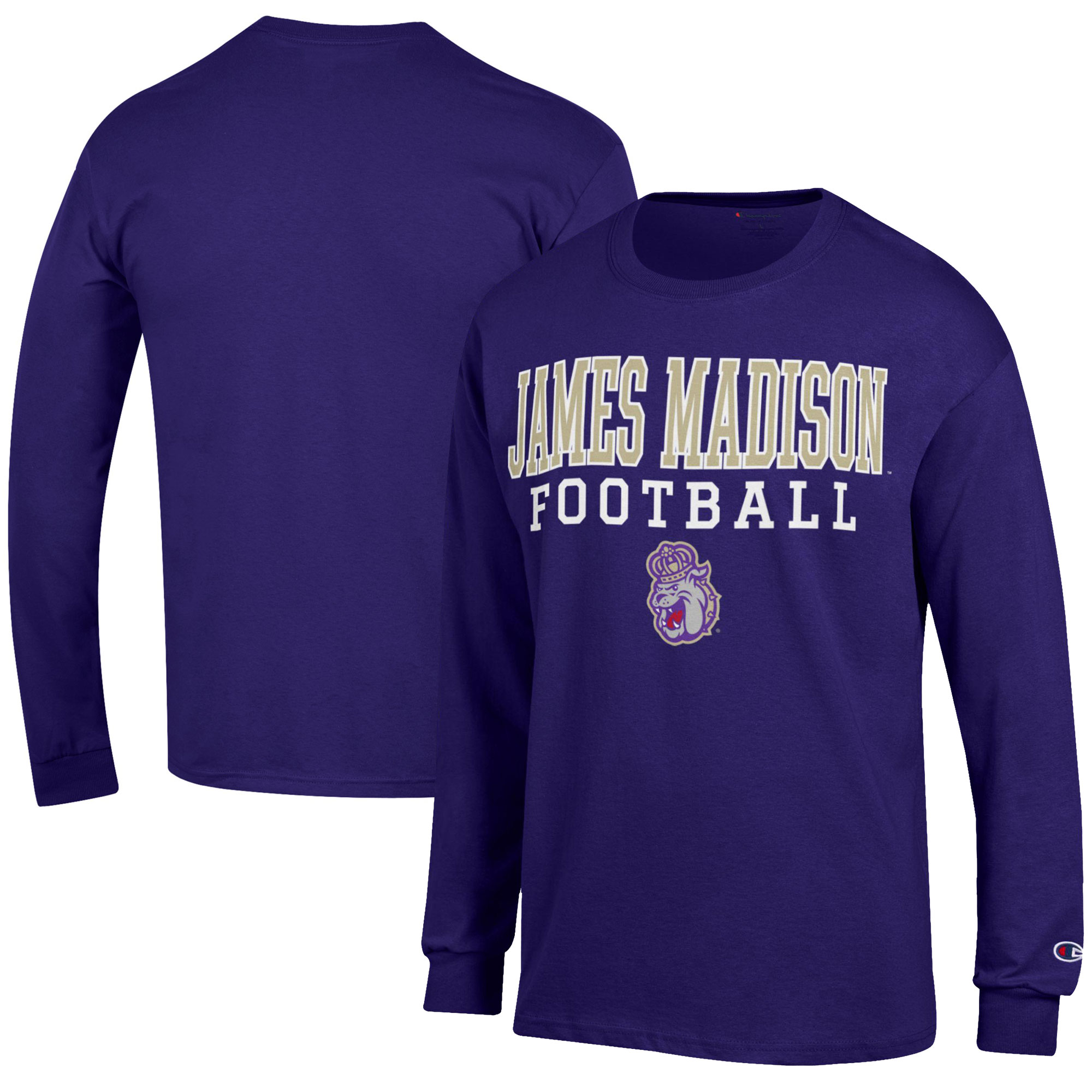Men's Champion Purple James Madison Dukes Football Jersey Long Sleeve T-Shirt - Image 2