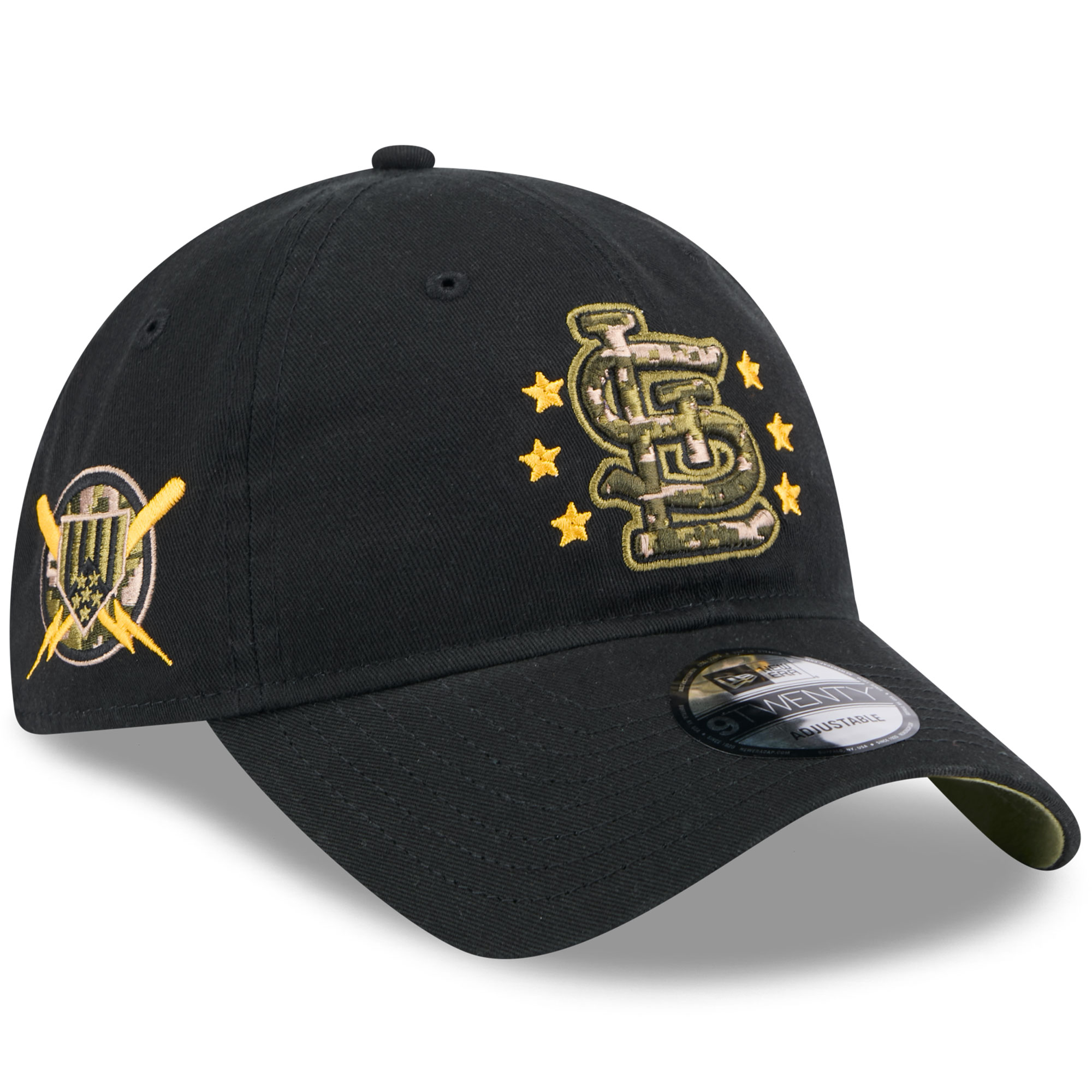 Men's New Era Black St. Louis Cardinals 2024 Armed Forces Day 9TWENTY Adjustable Hat - Image 7