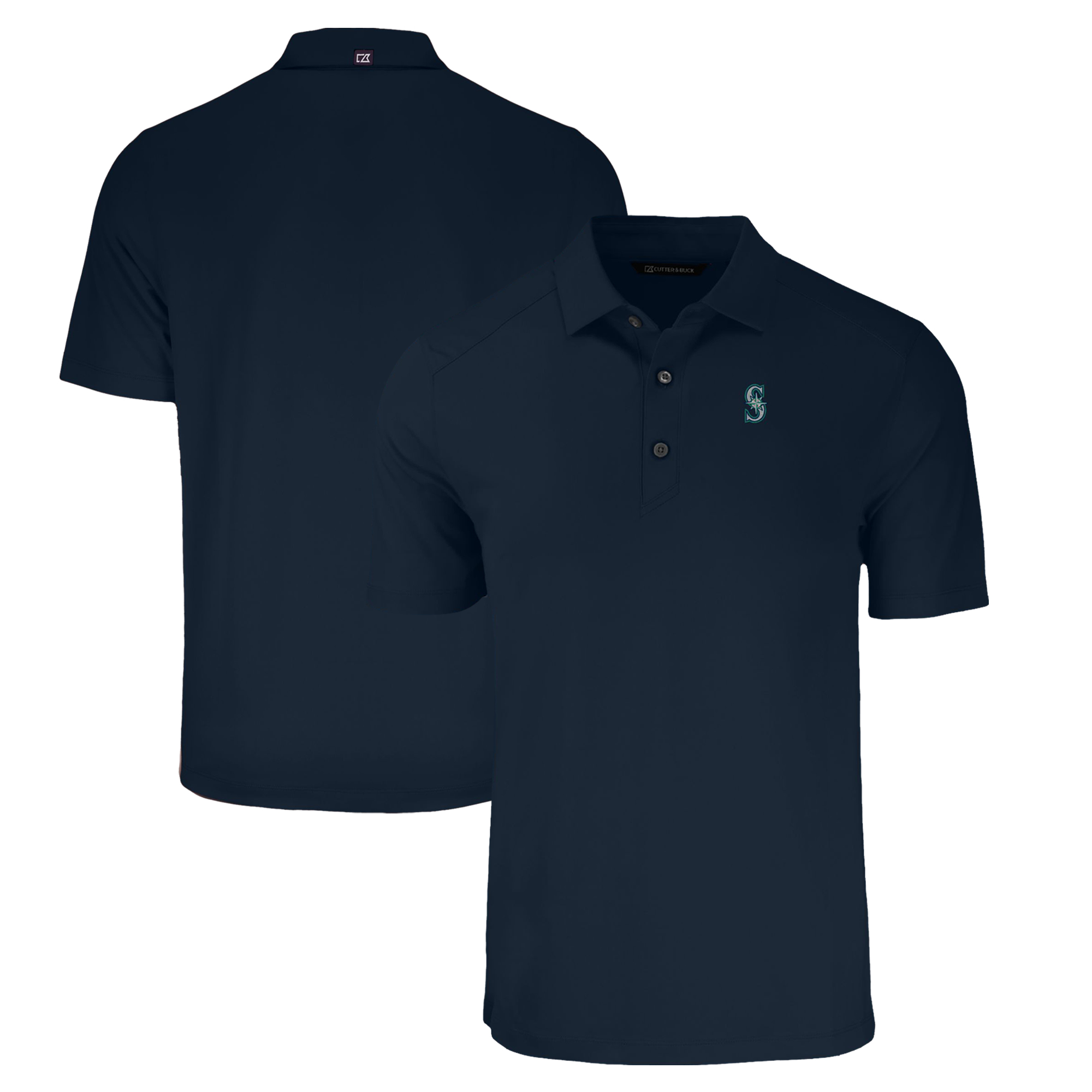 Men's Cutter & Buck Navy Seattle Mariners Forge Eco Stretch Recycled Polo
