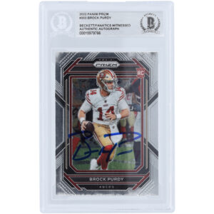 Brock Purdy San Francisco 49ers Autographed 2022 Panini Prizm #353 Beckett Fanatics Witnessed Authenticated Rookie Card