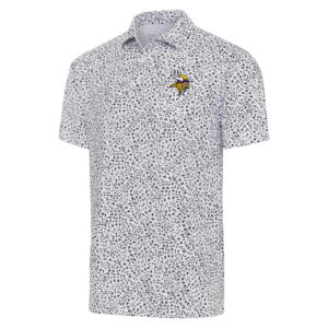 Men's Antigua  White/Black Minnesota Vikings Motion Polo
